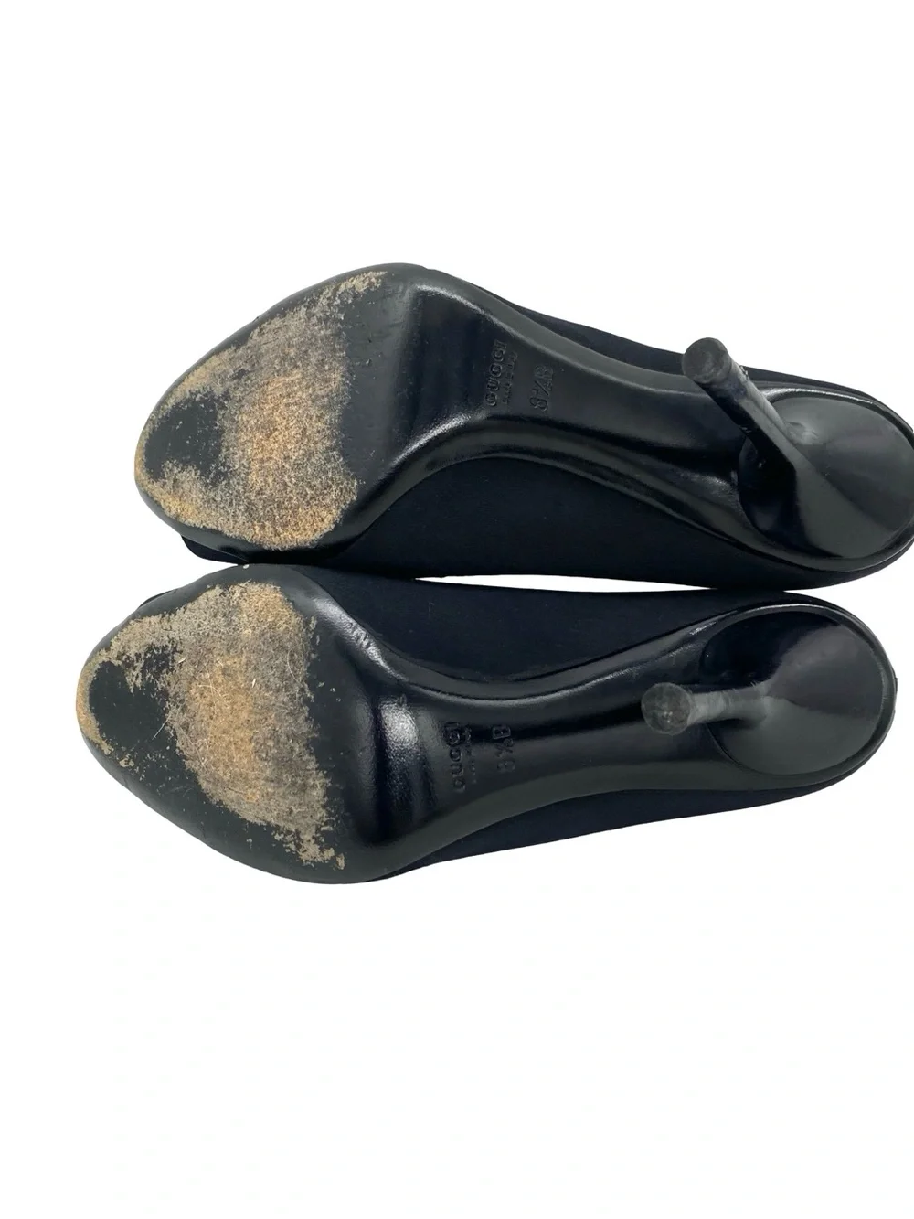 Gucci Black Satin Horsebit Peep Toe Pumps Size 8.5